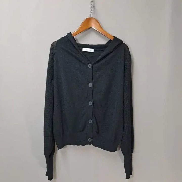 [BUNJANG] Mono n Milky Two-Tone Black Summer Cardigan / mono n milky투톤 소재 블랙 여름 가디건