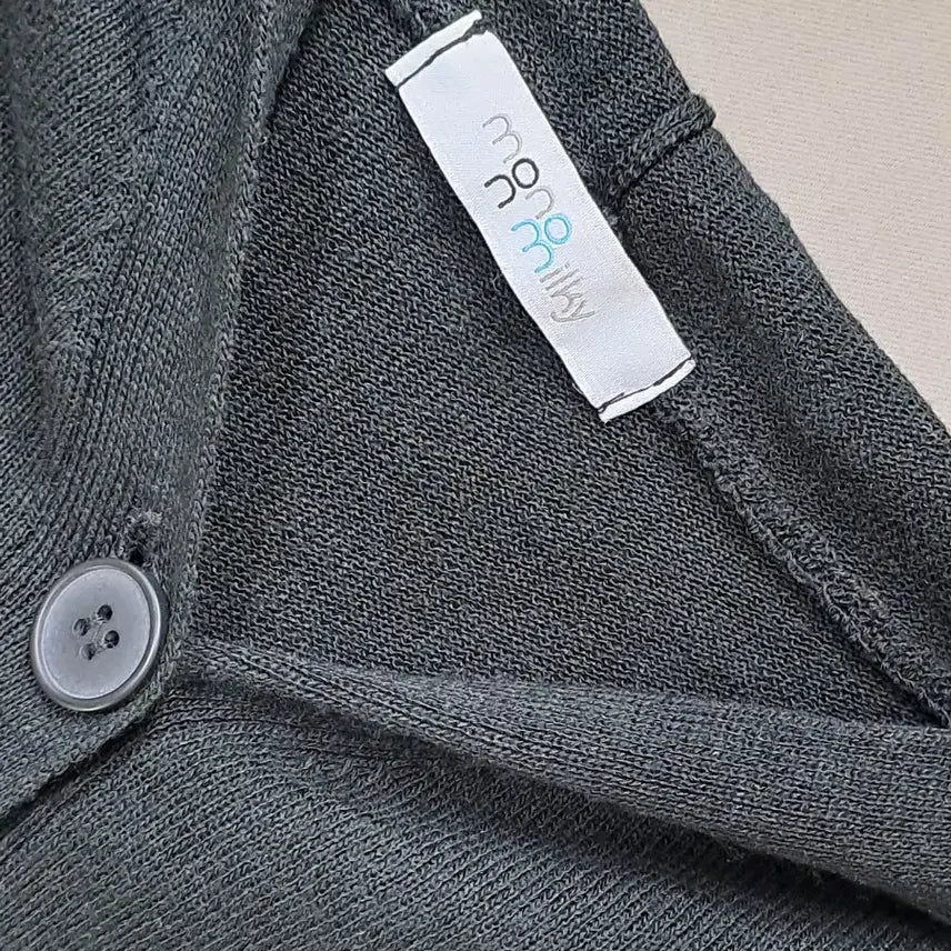 [BUNJANG] Mono n Milky Two-Tone Black Summer Cardigan / mono n milky투톤 소재 블랙 여름 가디건