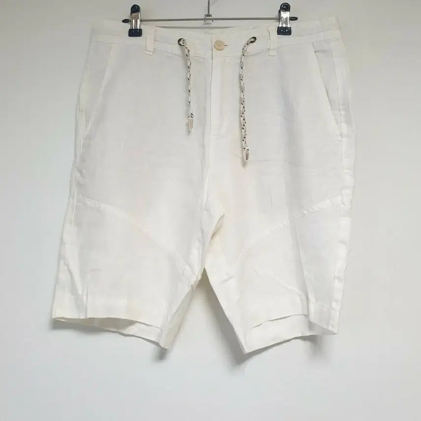 [BUNJANG] Zara Linen Shorts White Size L / 자라 화이트 린넨 반바지
