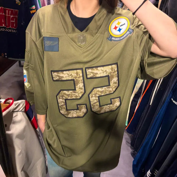 [BUNJANG] NFL X Nike NFL No. 55 Bush Short Sleeve Jersey Khaki / NFL X NIKE NFL NO.55 Bush 반팔 져지 카키