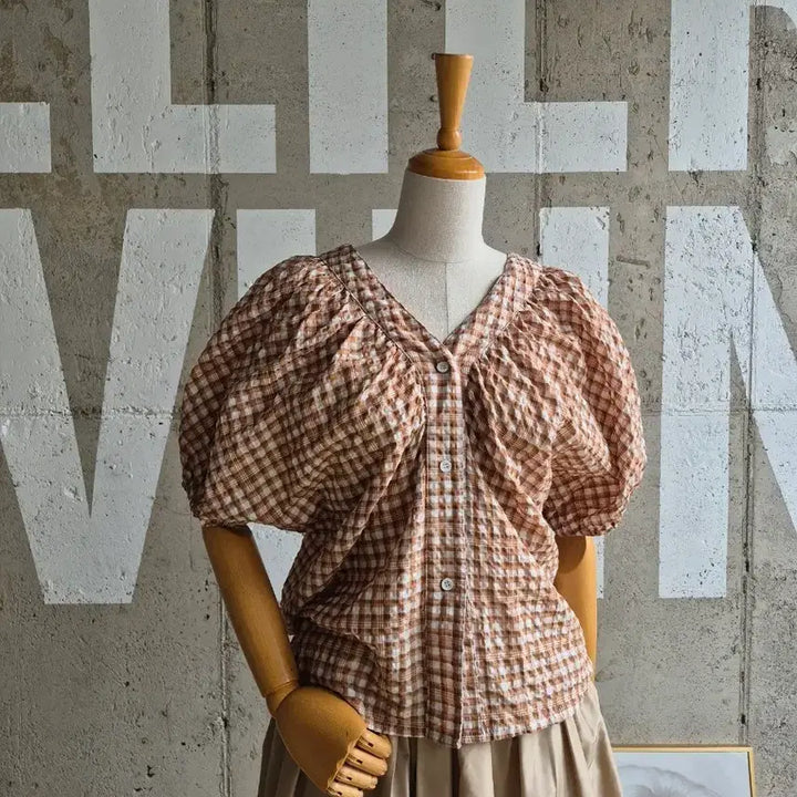 [BUNJANG] Nannninggu Gauze Short Sleeve Blouse / 난닝구 지지미 반팔 블라우스