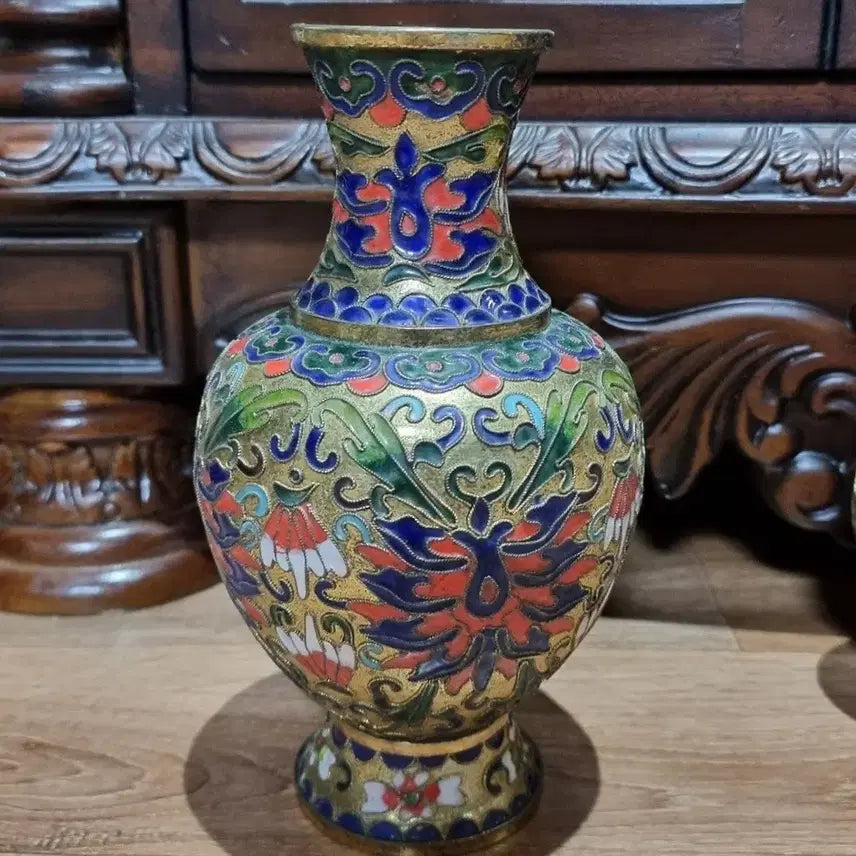 [BUNJANG] Antique Cloisonné Enamel Metal Vase / 