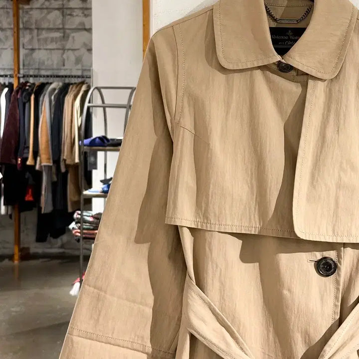 [BUNJANG] Vivienne Westwood Anglomania Belted Trench Coat Beige / 비비안 웨스트우드 앵글로매니아 베이지 벨티드 트렌치 코트