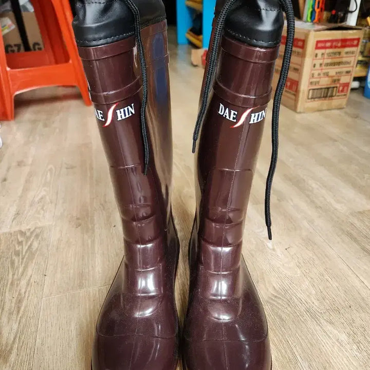 [BUNJANG] Daejin Safety Work Boots (Brown) / 대신 SAFETY 안전 장화 브라운