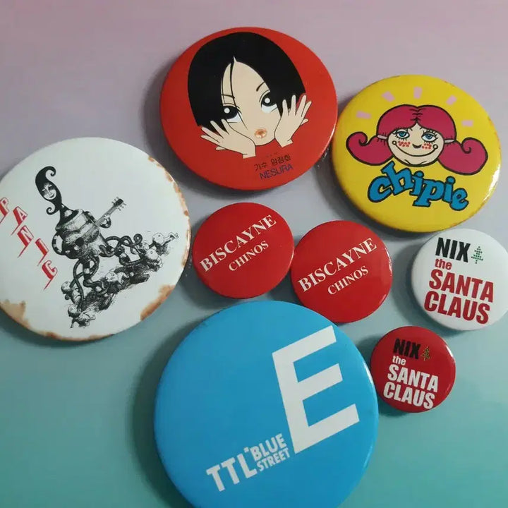 [BUNJANG] 1990s Panic, Uhm Jung-hwa, NIX, TTL Badges Bundle Set / 1990년대 뱃지 패닉 엄정화