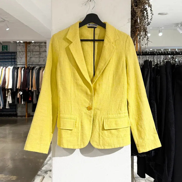 [BUNJANG] Jil Sander Yellow Linen Blend Blazer Jacket / 질샌더 옐로우 린넨 혼방 블레이저 자켓
