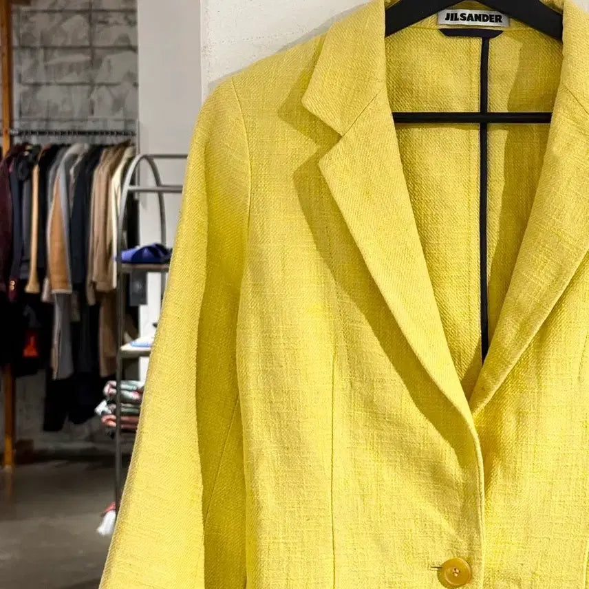 [BUNJANG] Jil Sander Yellow Linen Blend Blazer Jacket / 질샌더 옐로우 린넨 혼방 블레이저 자켓