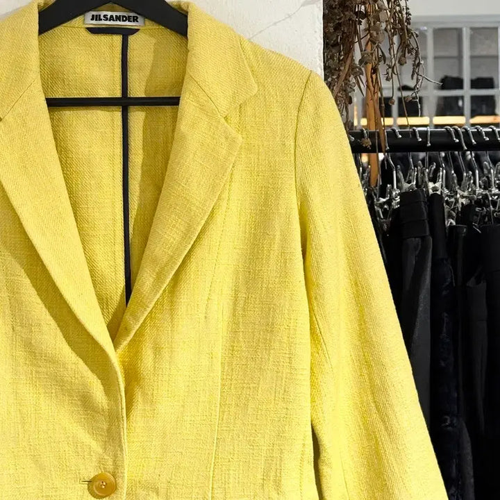 [BUNJANG] Jil Sander Yellow Linen Blend Blazer Jacket / 질샌더 옐로우 린넨 혼방 블레이저 자켓