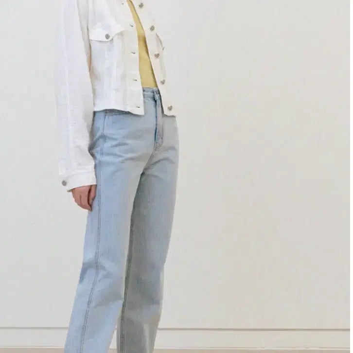 [BUNJANG] Linen Twill Lined Jacket (White) / 린넨 트윌 라인 자켓(화이트)