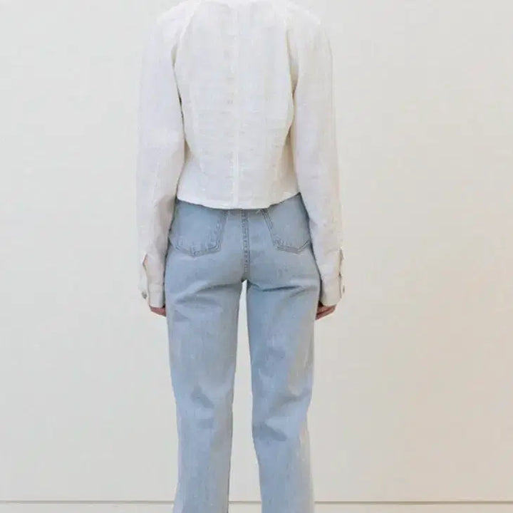 [BUNJANG] Linen Twill Lined Jacket (White) / 린넨 트윌 라인 자켓(화이트)