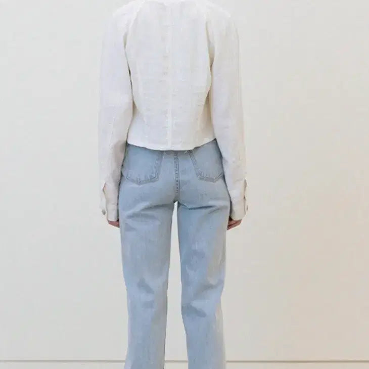 [BUNJANG] Linen Twill Lined Jacket (White) / 린넨 트윌 라인 자켓(화이트)