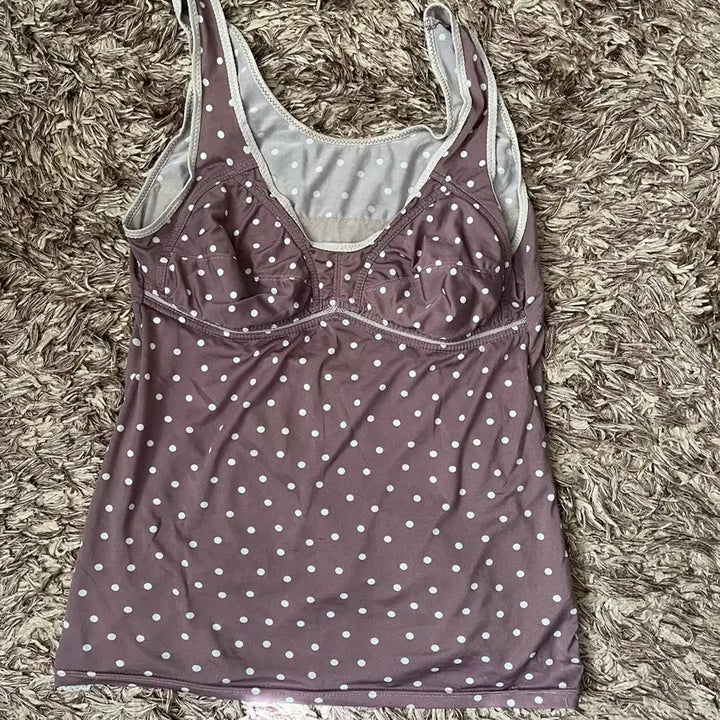 [BUNJANG] Purple Polka Dot Soft Bra Tank Top (Free Size) / 보라색 땡땡이 여자속옷 소프트 브라런닝