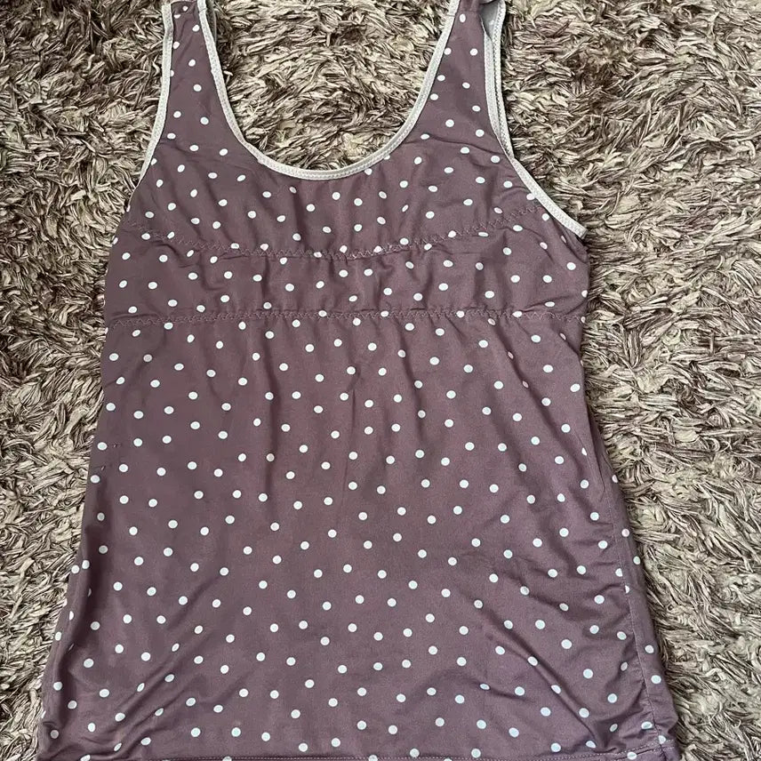 [BUNJANG] Purple Polka Dot Soft Bra Tank Top (Free Size) / 보라색 땡땡이 여자속옷 소프트 브라런닝