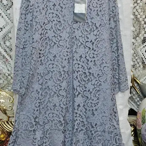 [BUNJANG] Renoma Lace Long Dress Grey / 레노마레이스 롱 원피스 그레이