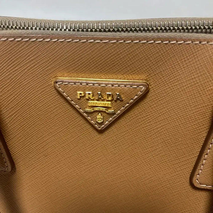 [BUNJANG] Prada Saffiano Lux Camel Tote Shoulder Bag / 네고x프라다 사피아노 럭스 카멜 토트백 숄더백