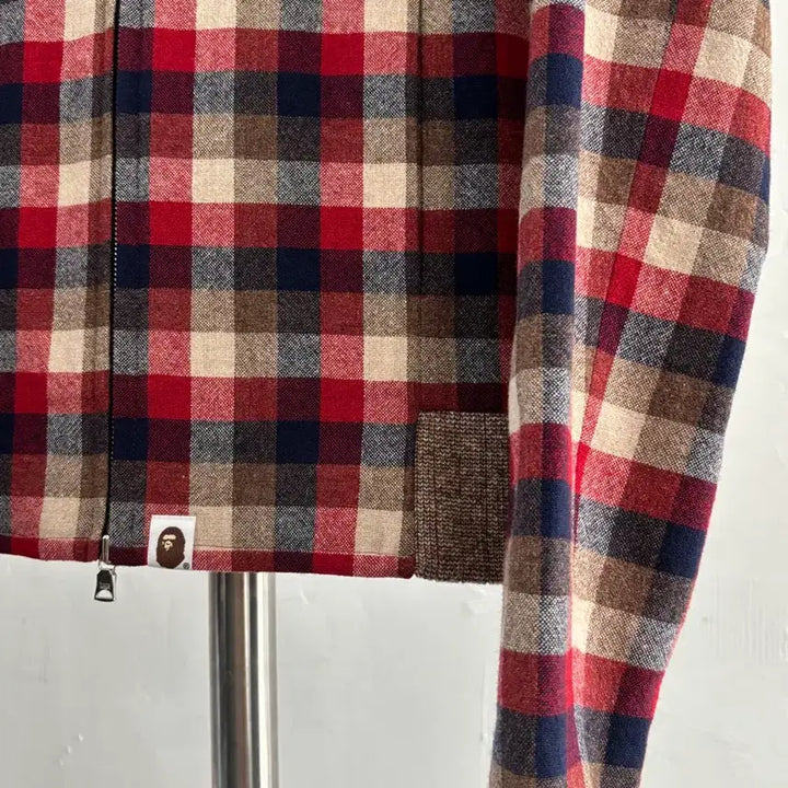 [BUNJANG] Bape Check Wool Zip-Up Jacket / Bape 베이프 체크 울 집업 자켓