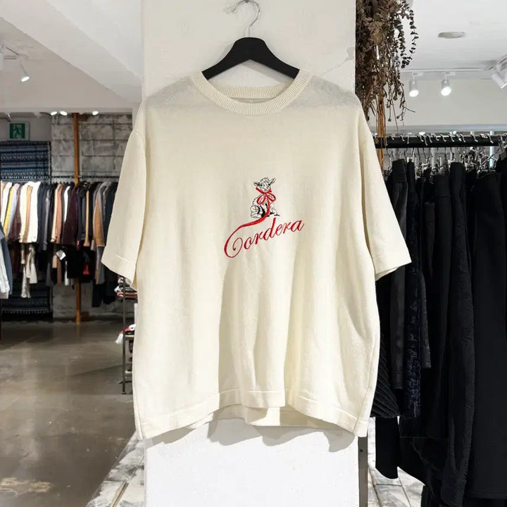 [BUNJANG] Kodera Ivory Merino Wool Embroidered Knit / 코데라 아이보리 메리노 울 자수 니트