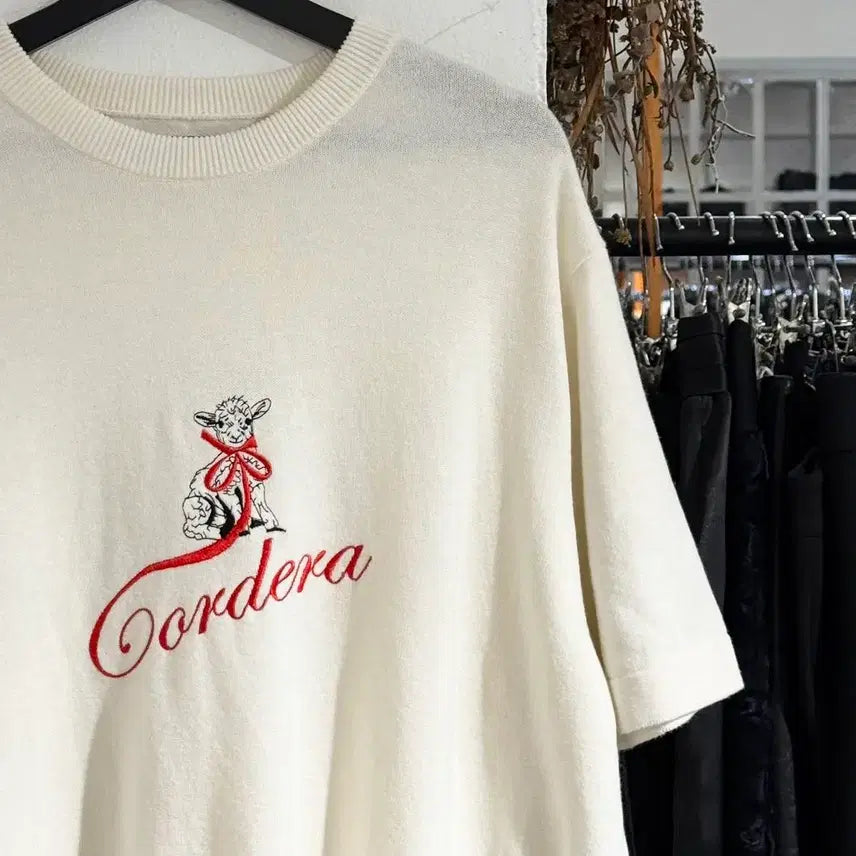 [BUNJANG] Kodera Ivory Merino Wool Embroidered Knit / 코데라 아이보리 메리노 울 자수 니트