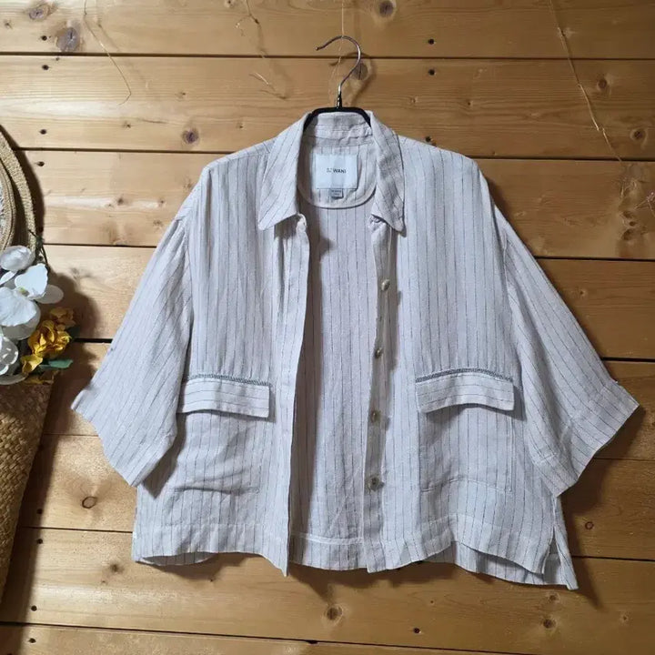 [BUNJANG] Striped 100% Linen Jacket / 마(아마)100% 자켓.