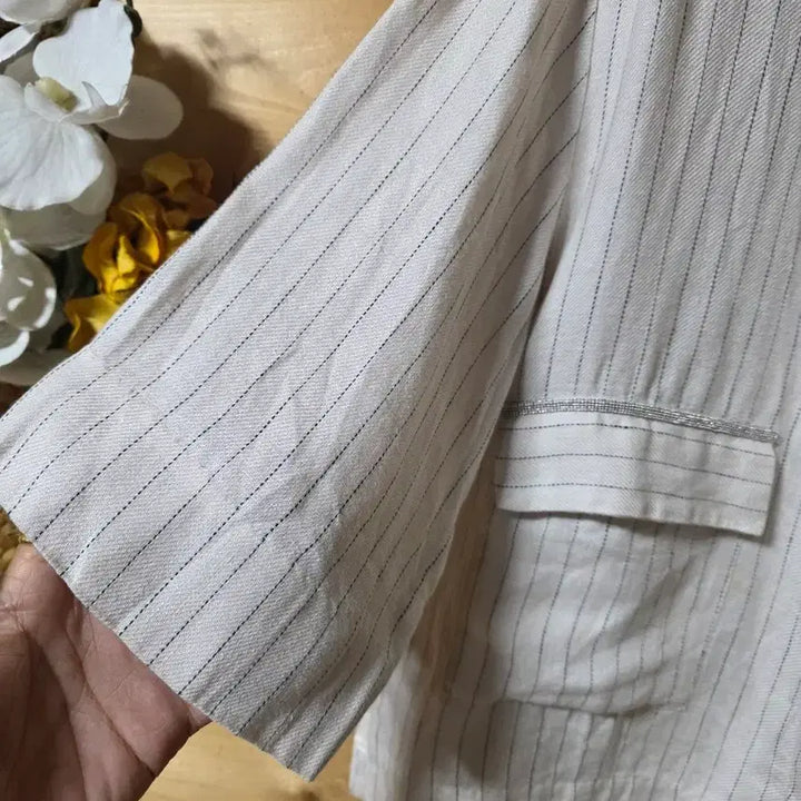 [BUNJANG] Striped 100% Linen Jacket / 마(아마)100% 자켓.