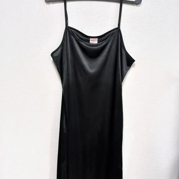 [BUNJANG] Plus Size Silky Inner Slip Dress 2-Pack (Black + Beige) / 빅사이즈 이너 원피스 블랙+베이지 2장 묶음