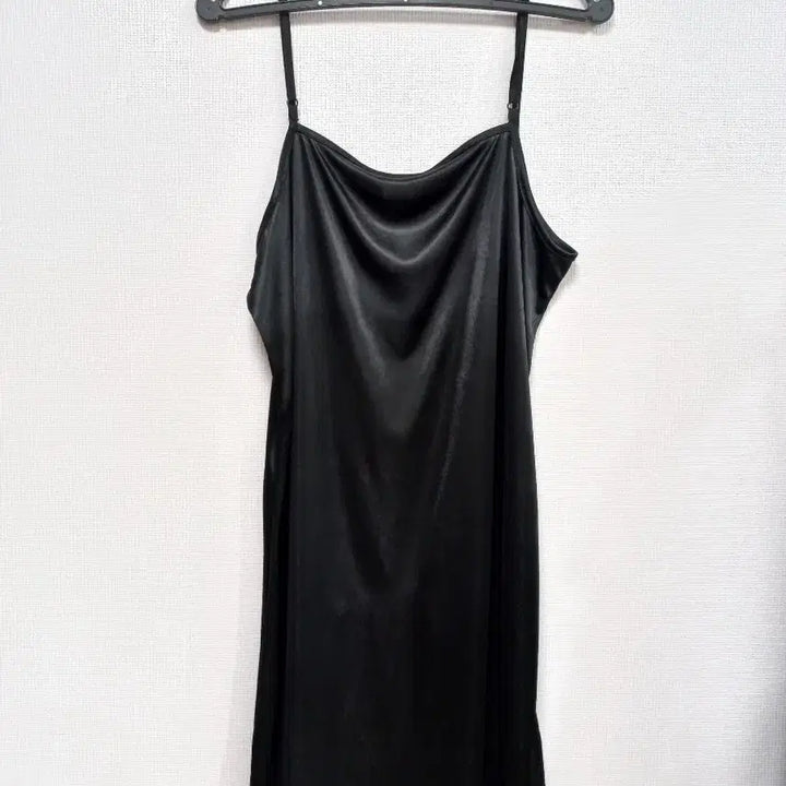 [BUNJANG] Plus Size Silky Inner Slip Dress 2-Pack (Black + Beige) / 빅사이즈 이너 원피스 블랙+베이지 2장 묶음