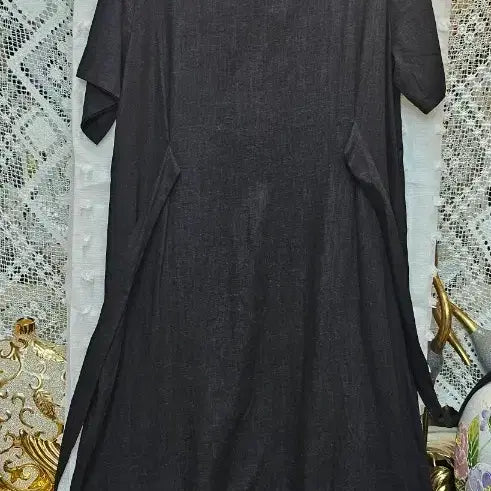 [BUNJANG] Hotping Linen Short-Sleeve Dress Free Size / 핫핑블랙 린넨 반팔 원피스 프리사이즈