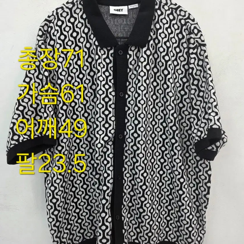 [BUNJANG] OBEY Pattern Short-Sleeve Knit Polo / L OBEY 오베이 패턴 반팔 카라 니트