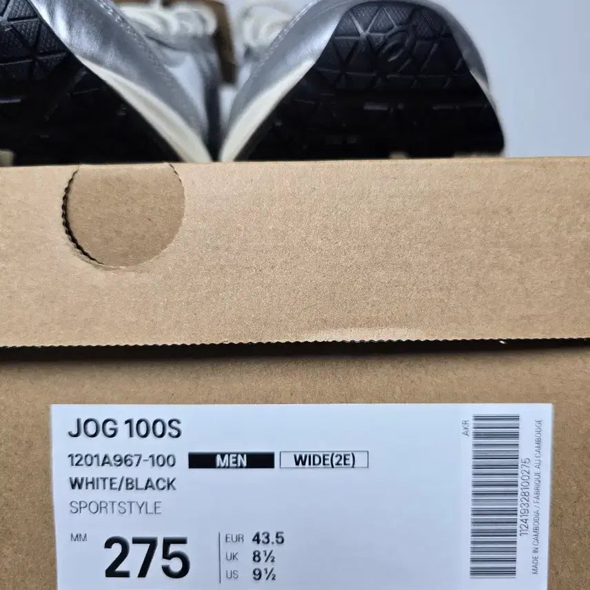 [BUNJANG] ASICS Jog 100S White/Black 275mm / 아식스 조그 100S 화이트/블랙 275mm