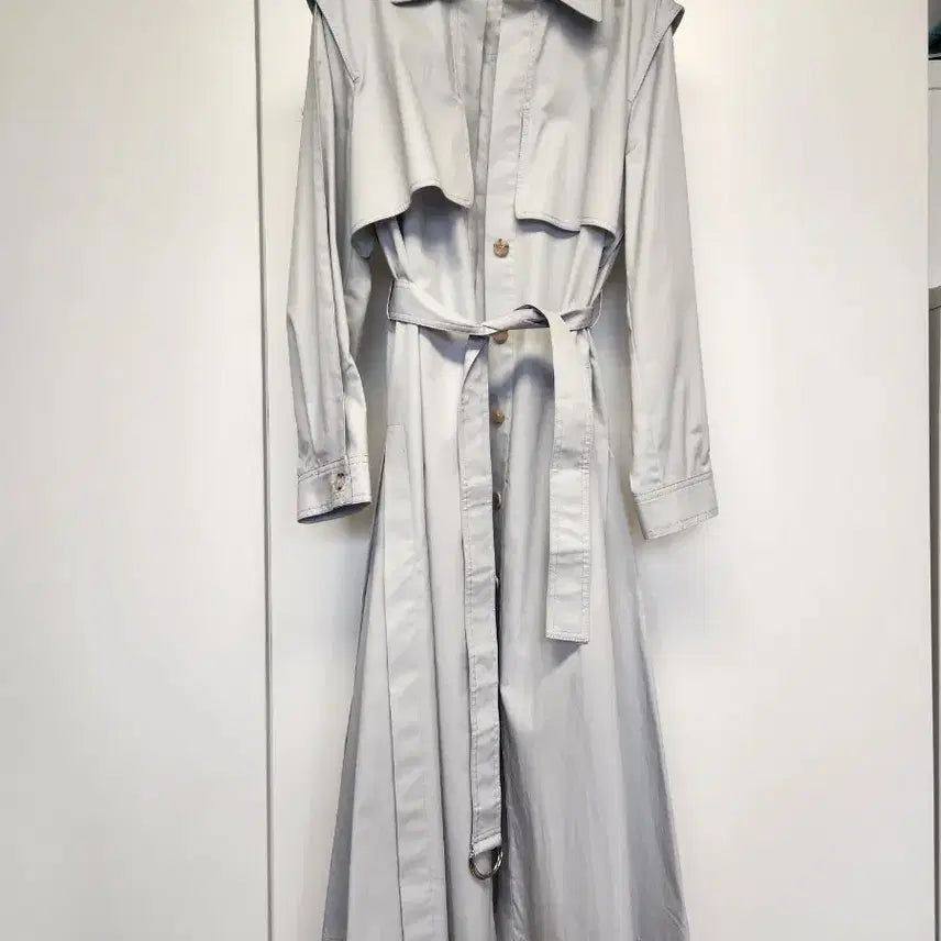 [BUNJANG] MICHAA Trench Coat Sky Grey / 미샤 트렌치 코트 스카이 그레이