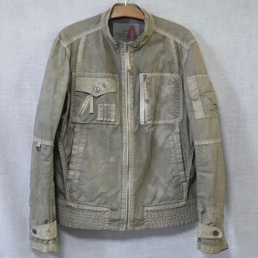 [BUNJANG] Buckaroo Garment Dyed Linen-Feel Summer Rider Jacket / 버커루 가브먼트 염색 한겹 여름 라이더 자켓 항공 점퍼 100 105 스