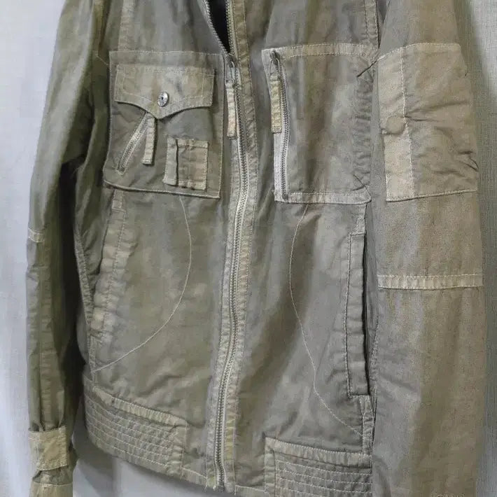 [BUNJANG] Buckaroo Garment Dyed Linen-Feel Summer Rider Jacket / 버커루 가브먼트 염색 한겹 여름 라이더 자켓 항공 점퍼 100 105 스