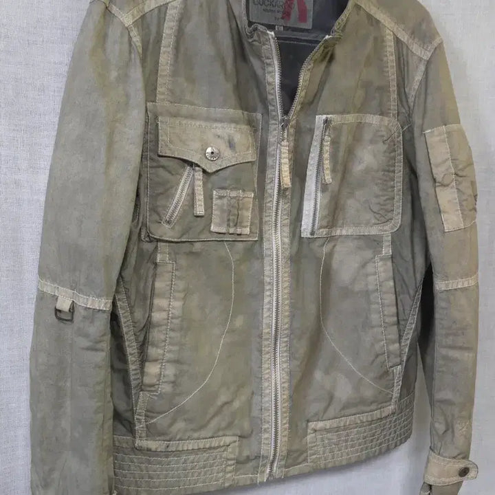 [BUNJANG] Buckaroo Garment Dyed Linen-Feel Summer Rider Jacket / 버커루 가브먼트 염색 한겹 여름 라이더 자켓 항공 점퍼 100 105 스