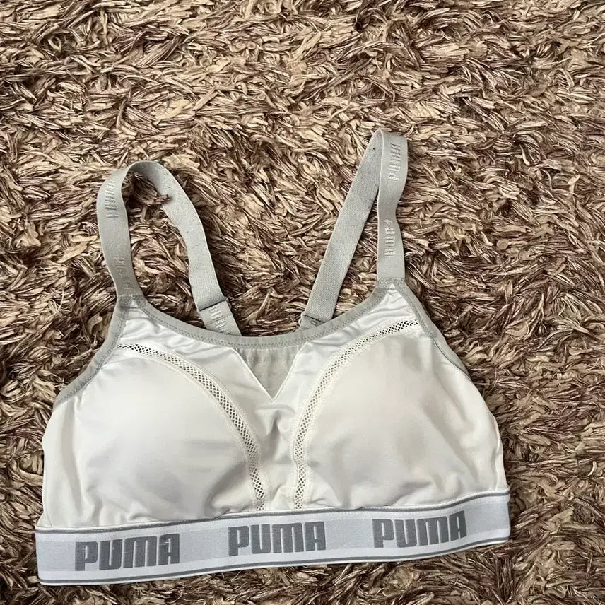 [BUNJANG] Puma White Sports Bra Top / 푸마 화이트 스포츠 브라탑 여자속옷