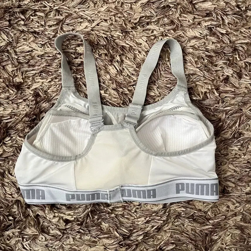 [BUNJANG] Puma White Sports Bra Top / 푸마 화이트 스포츠 브라탑 여자속옷