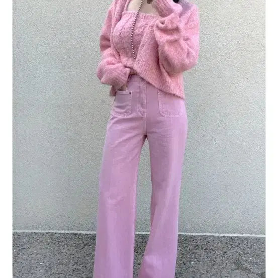 [BUNJANG] Gwangju Byeol Cardigan, Tank Top, Pants Three-Piece Set / 광주별 가디건,나시,팬츠 쓰리피스 봄,나들이,벚꽃 코디세트