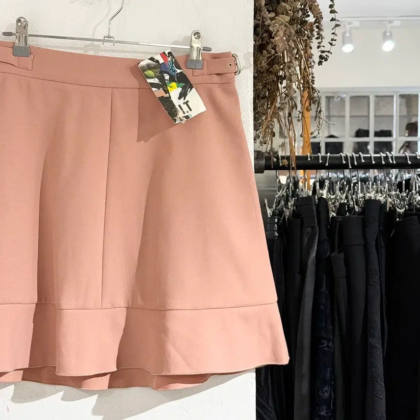 [BUNJANG] REDValentINO Pink Frill Buckle Mini Skirt Size 40 / 레드 발렌티노 핑크 프릴 버클 미니 스커트