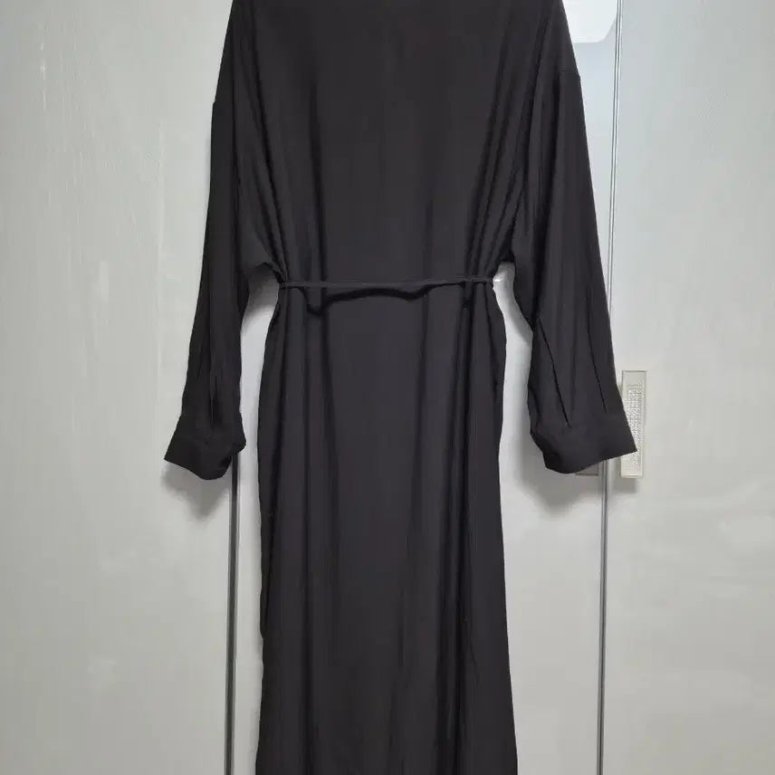 [BUNJANG] Black Long Shirt Dress / 블랙 롱 셔츠 원피스