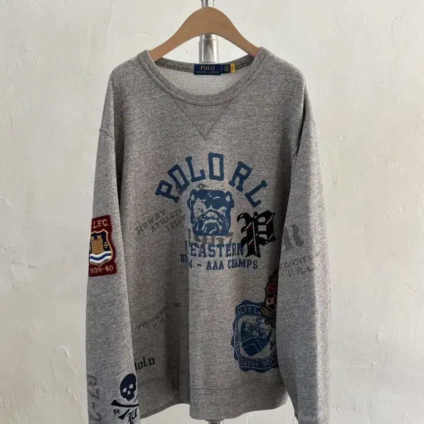 [BUNJANG] Polo Ralph Lauren New Label Graphic Embroidered Sweatshirt / Polo 폴로 랄프로렌 신형라벨 그래픽 엠브로이드 맨투맨
