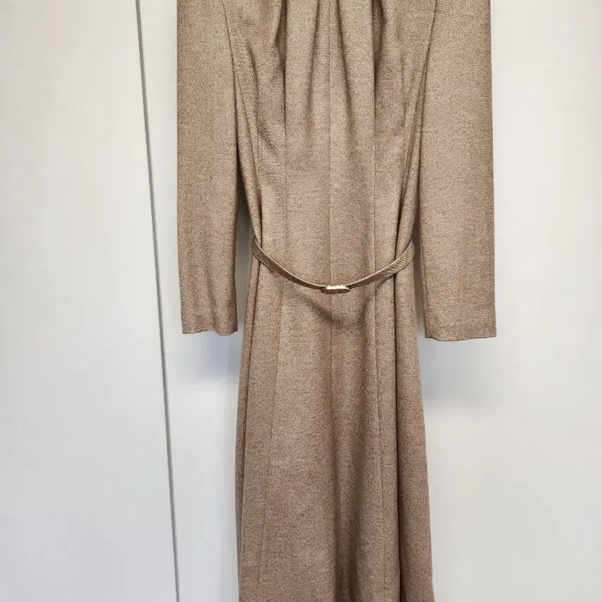 [BUNJANG] MICHAA Wool Belted Dress Beige / 미샤 모직 베이지 벨트 원피스