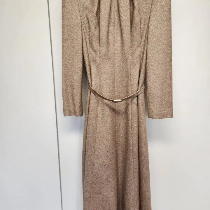 [BUNJANG] MICHAA Wool Belted Dress Beige / 미샤 모직 베이지 벨트 원피스