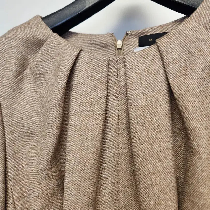 [BUNJANG] MICHAA Wool Belted Dress Beige / 미샤 모직 베이지 벨트 원피스