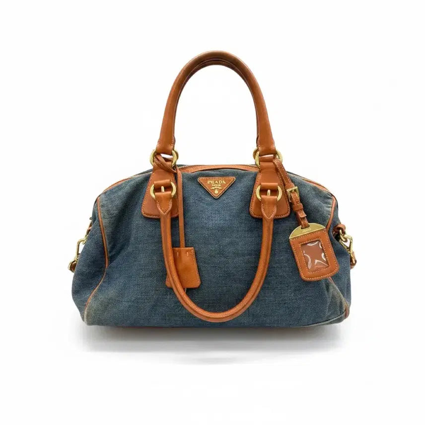 [BUNJANG] Prada Denim Bowling Tote Bag / 프라다 정품 데님 보울레토 토트백