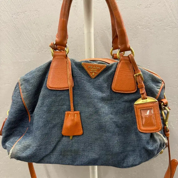 [BUNJANG] Prada Denim Bowling Tote Bag / 프라다 정품 데님 보울레토 토트백