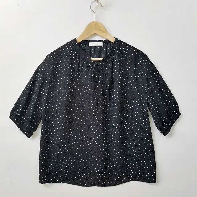 [BUNJANG] Chocol Raffine Chiffon Polka Dot Blouse - Black / chocol raffine 쉬폰 도트 블라우스 블랙