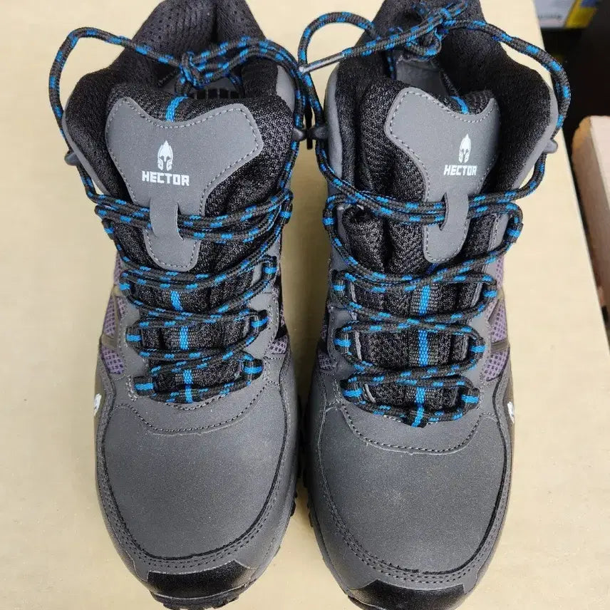[BUNJANG] Hector Mid-Cut Hiking Boots - Grey/Blue / 헥터 등산화 미드컷 그레이/블루