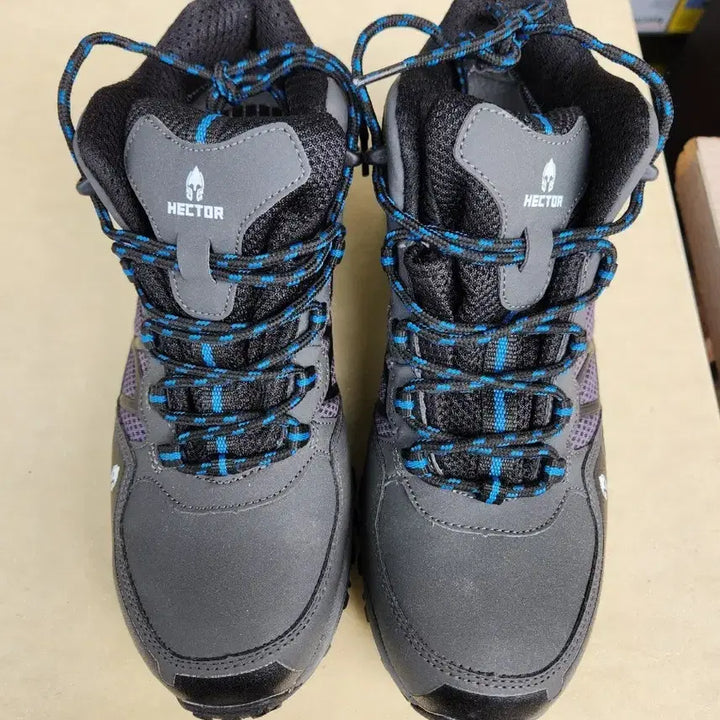 [BUNJANG] Hector Mid-Cut Hiking Boots - Grey/Blue / 헥터 등산화 미드컷 그레이/블루