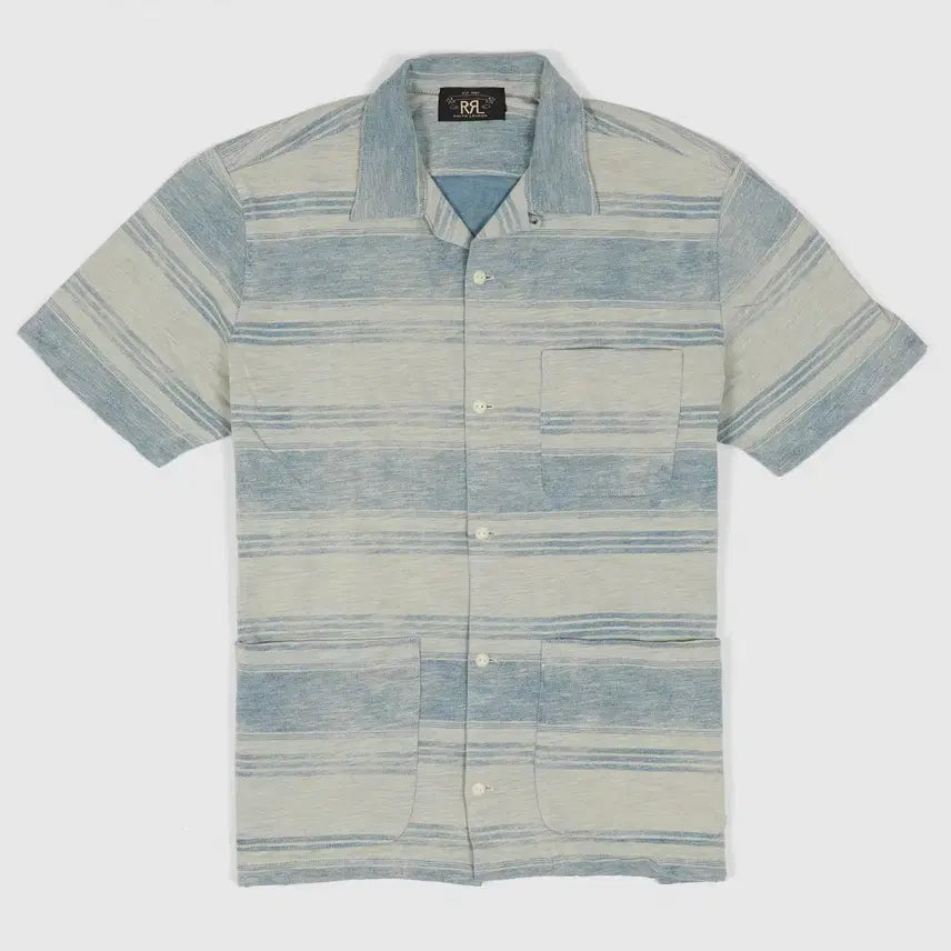 [SOLD OUT] 더블알엘 rrl 인디고 스트라이프 저지 캠프셔츠 L