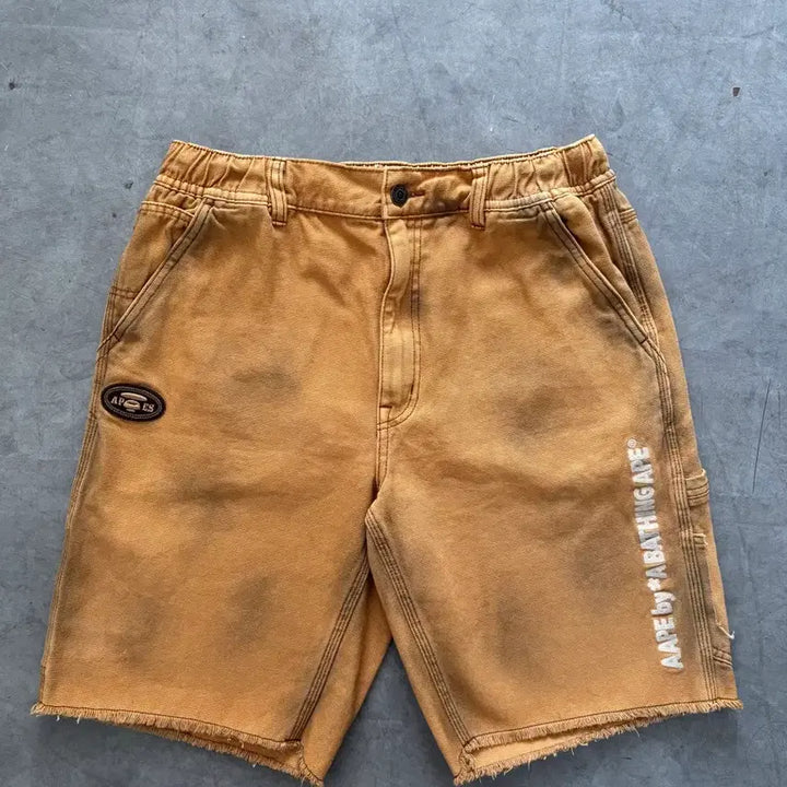 [BUNJANG] Aape Brown Washing Paint Carpenter Pants XL / Aape 에이프 브라운 워싱 페인트 카펜터 팬츠