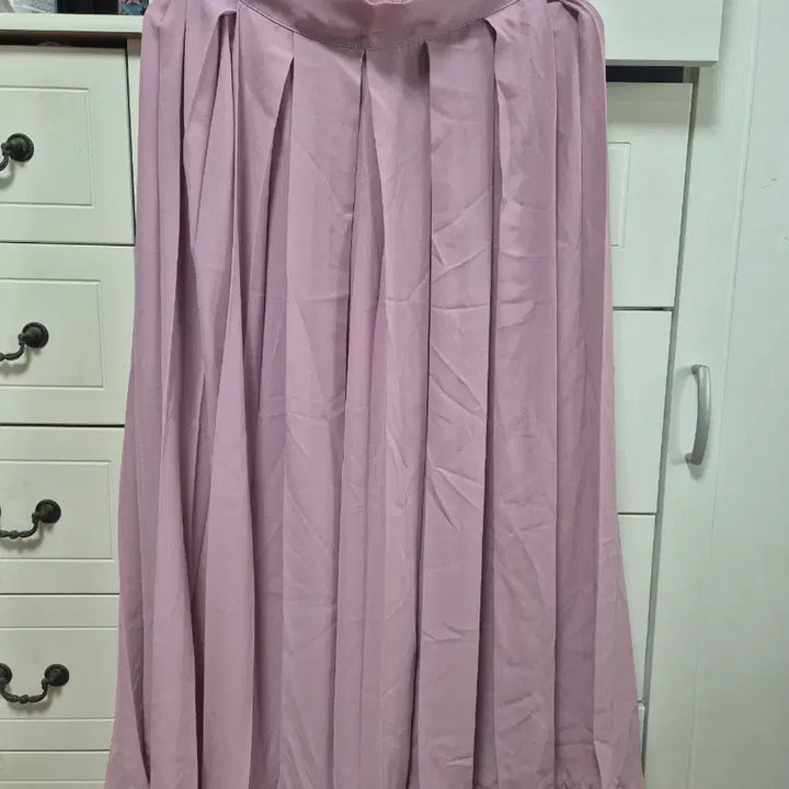 [BUNJANG] JOLI Pink Pleated Wide Pants Skirt / 핑크 플리츠 롱 스커트